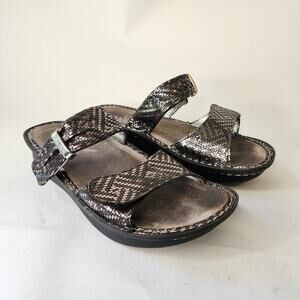 Alegria Karmen Pewter Dazzler Sandals EU 38 US 8-8.5 Leather Comfort KAR-532